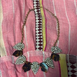 J Crew tortoiseshell rhinestone goldtone necklace
